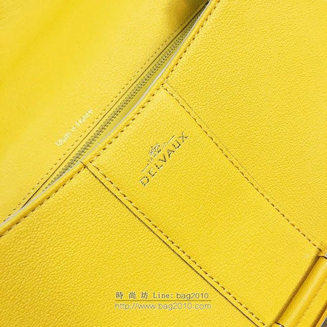 DELVAUX女包 頂級原單 Brillant系列 DV0028太陽黃 大號 德爾沃女手提包 顆粒紋牛皮 DELVAUX單肩包  fcs1028